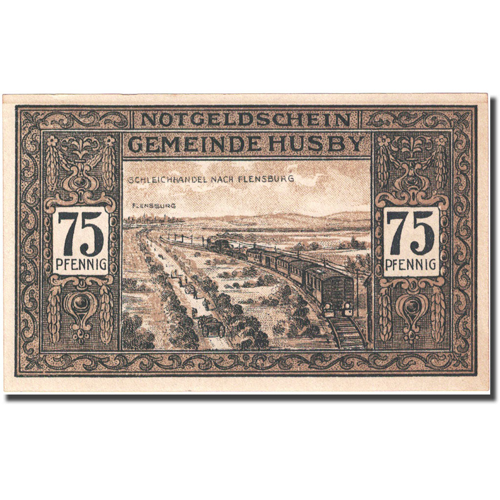 Billet, Allemagne, Husby, 75 Pfennig, train, 1921, 1921-12-15, SPL, Mehl:637.1a