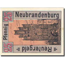 Banknote, Germany, neubrandenburg, 25 Pfennig, Eglise, 1922 UNC(63) Mehl 935.1