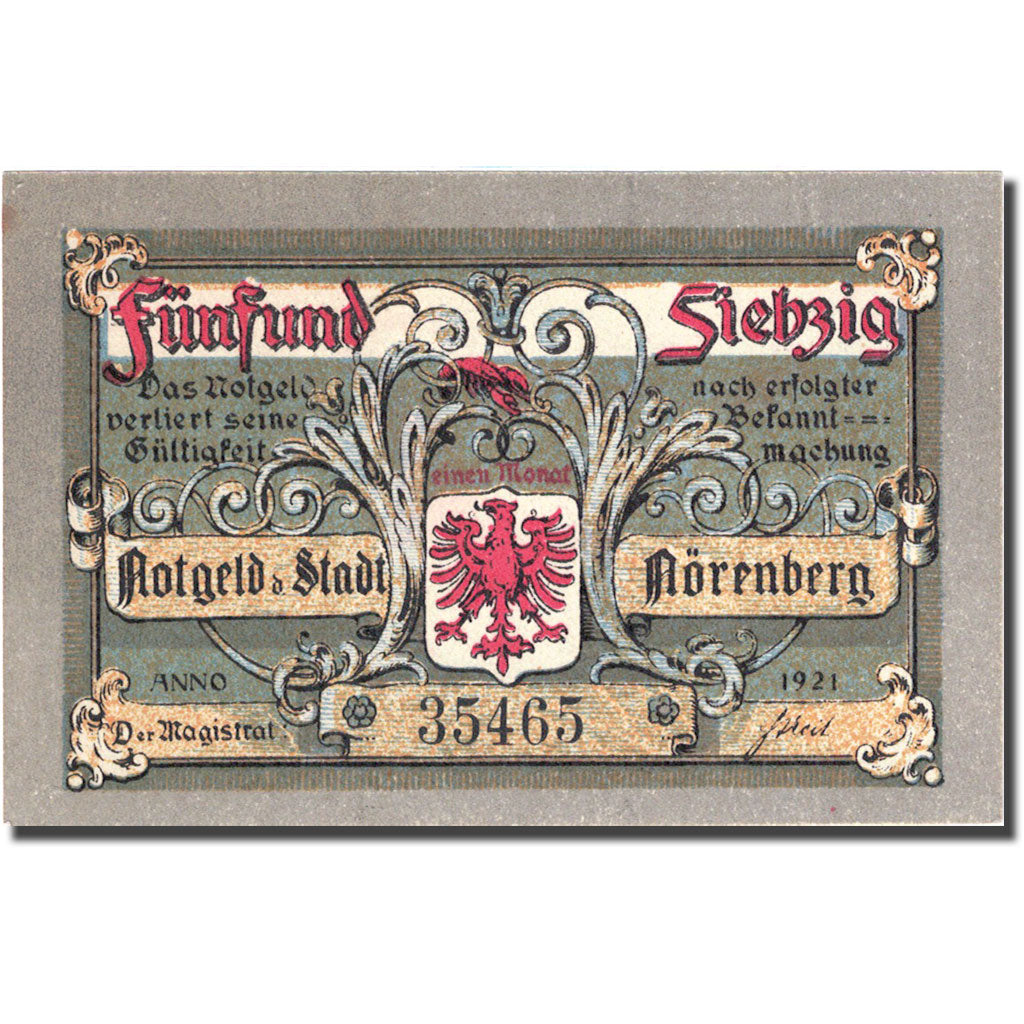 Banknote, Germany, Nörenberg, 75 Pfennig, cheval, 1921, UNC(63), Mehl:979.41a