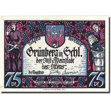 Banknote, Germany, Grünberg, 75 Pfennig, personnage, 1921 UNC(63) Mehl 489.3