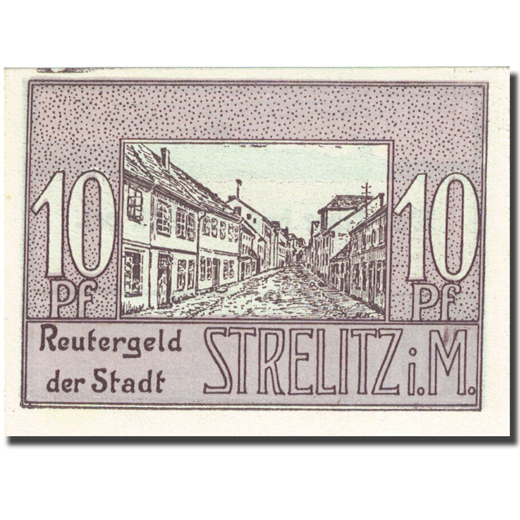 Banknote, Germany, Strelitz, 10 Pfennig, moulin, 1922 UNC(63) Mehl 1283.1