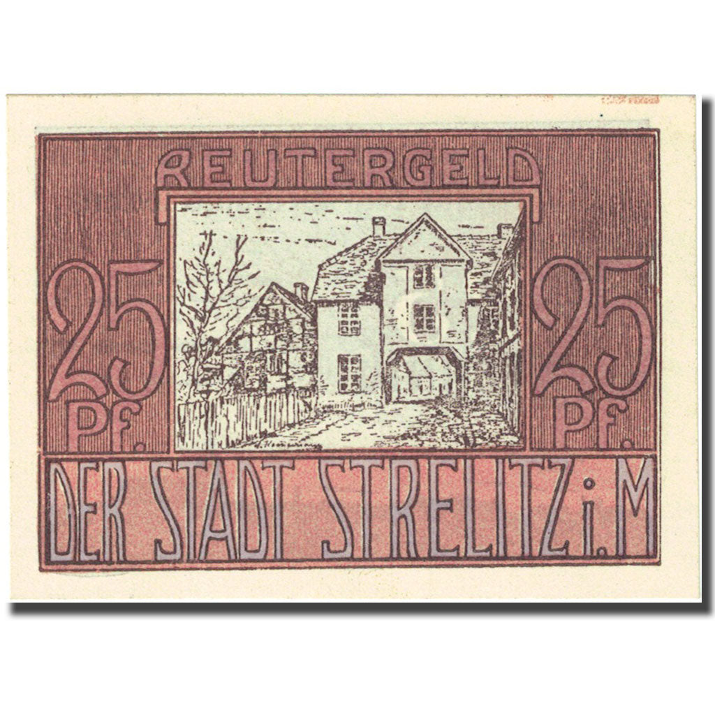 Banknote, Germany, Strelitz, 25 Pfennig, Maison, 1922 UNC(63) Mehl 1283.1