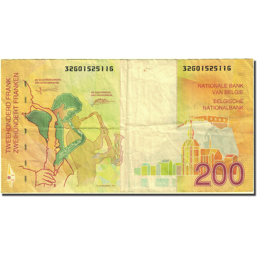 Banknote, Belgium, 200 Francs, 1995, Undated (1995), KM:148, VF(30-35)