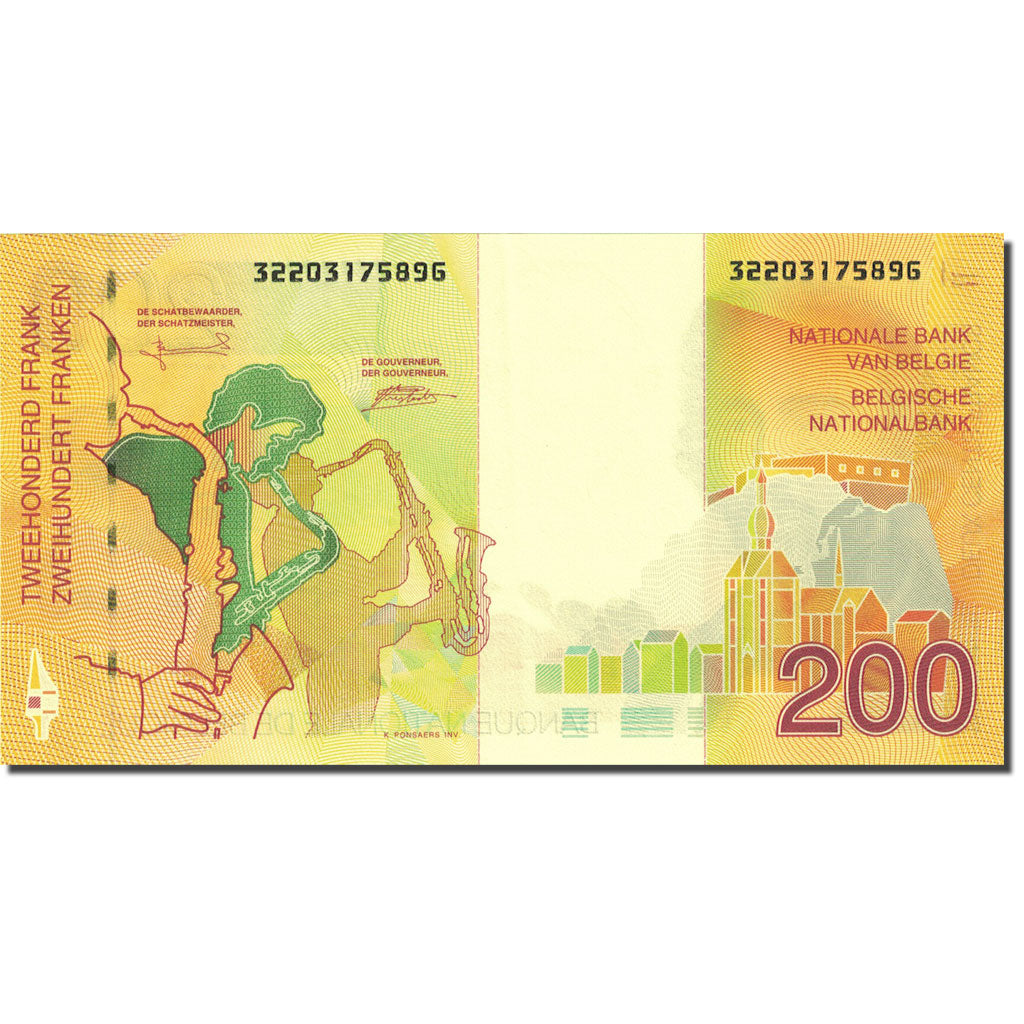 Banknote, Belgium, 200 Francs, 1995, Undated (1995), KM:148, UNC(63)