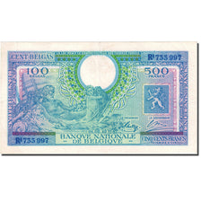 Billet, Belgique, 500 Francs-100 Belgas, 1943, 1943-02-01, KM:124, TTB