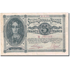 Banknote, Belgium, 5 Francs, 1915, 1915-01-06, KM:88, VF(30-35)