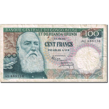 Banconote, Congo belga, 100 Francs, 1960, 1960-09-01, KM:33a, MB+
