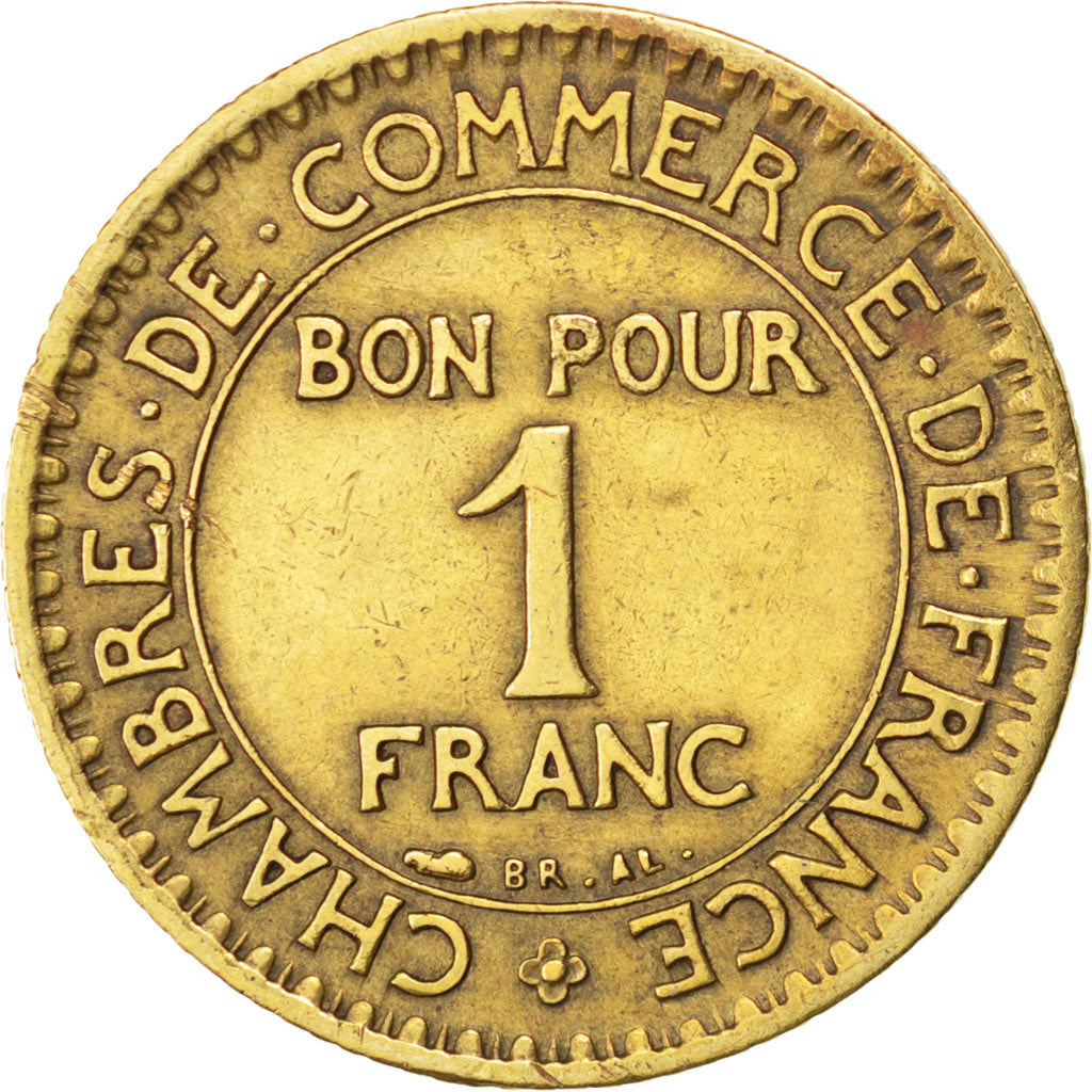 FRANCE, Chambre de commerce, Franc, 1927, Paris, KM #876, EF(40-45),...