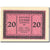 Billet, Allemagne, lund-Schobüll, 20 Pfennig, personnage violet SPL Mehl 844.2b
