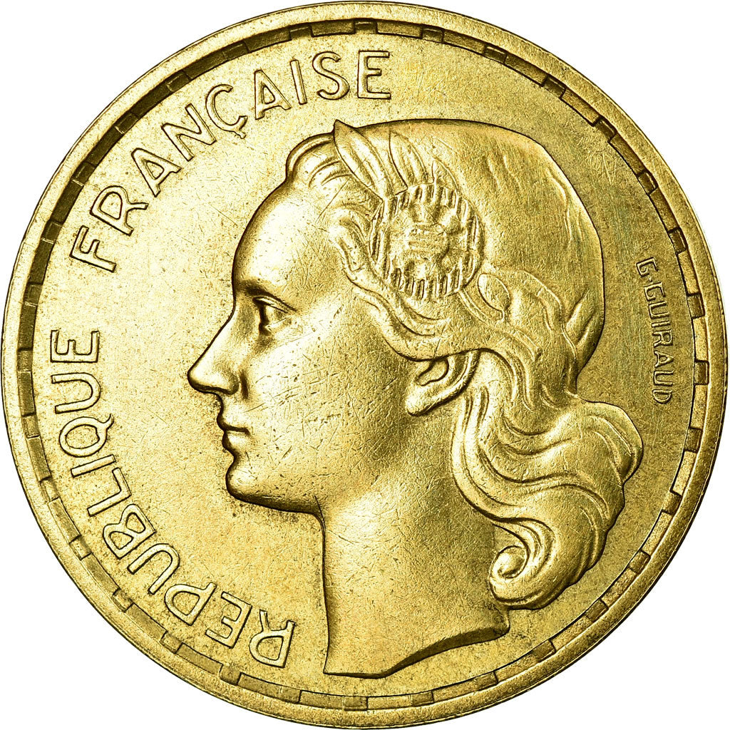 Münze, Frankreich, Guiraud, 50 Francs, 1950, SS, Aluminum-Bronze, KM:918.1