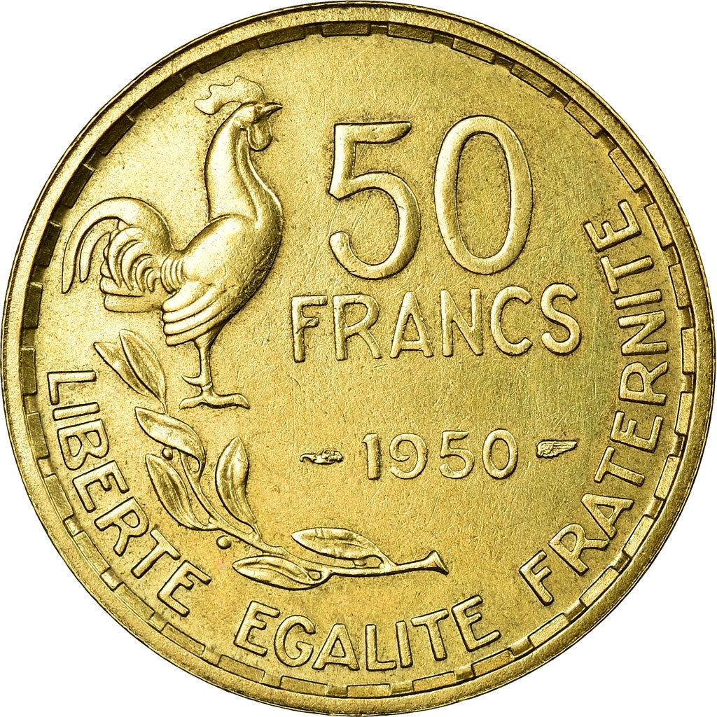 Münze, Frankreich, Guiraud, 50 Francs, 1950, SS, Aluminum-Bronze, KM:918.1