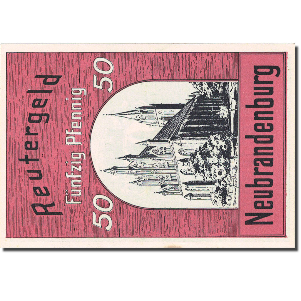 Banknote, Germany, Neubrandenburg, 50 Pfennig, cathédrale UNC(60-62) Mehl 935.1