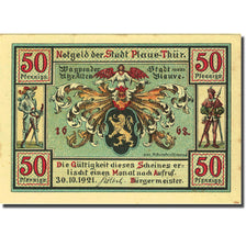 Banknote, Germany, Plaue Thür, 50 Pfennig, château, 1921 UNC(63) Mehl 1062.1