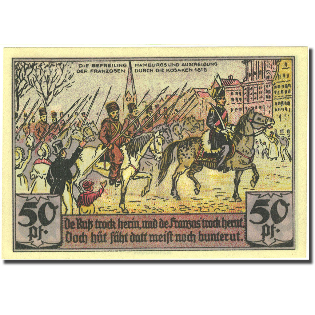 Billet, Allemagne, Hamburg, 50 Pfennig, soldat, 1921, 1921-09-01, SPL Mehl 552.1