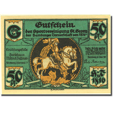 Billet, Allemagne, Hamburg, 50 Pfennig, fête, 1921, 1921-09-01, SPL, Mehl:552.1