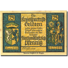 Banknote, Germany, Geldern, 75 Pfennig, chevalier, 1922, AU(55-58), Mehl:414.1