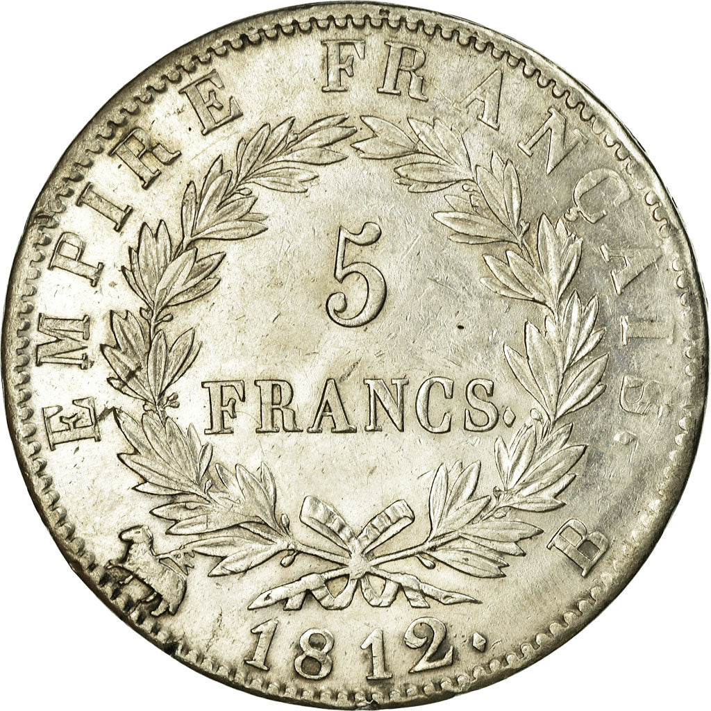 Moneta, Francia, Napoléon I, 5 Francs, 1812, Rouen, SPL-, Argento, KM:694.2