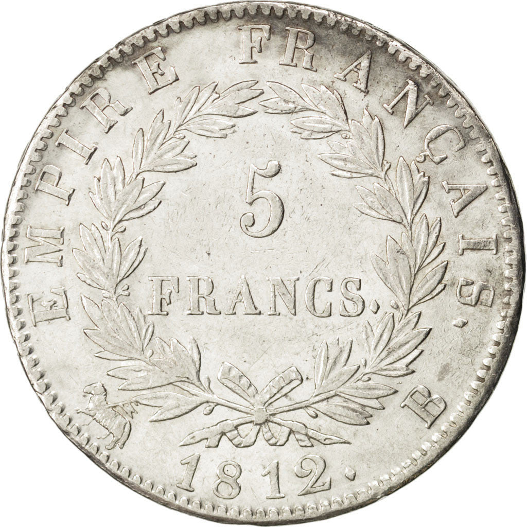 Coin, France, Napoléon I, 5 Francs, 1812, Rouen, MS(63), Silver, KM:694.2