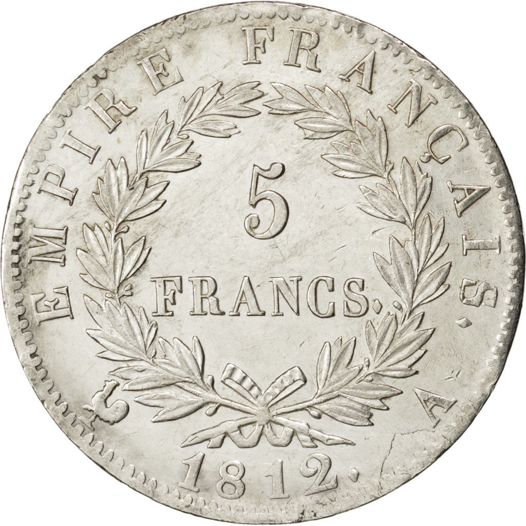 Monnaie, France, Napoléon I, 5 Francs, 1812, Paris, SUP+, Argent, Gadoury:584