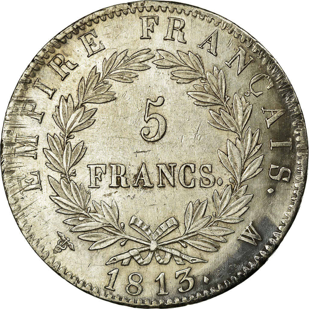 FRANCE, Napoléon I, 5 Francs, 1813, Lille, KM #694.16, AU(55-58), Silver, Gadour