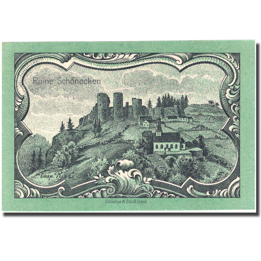 Banconote, Germania, Kreis Prüm, 25 Pfennig, ruine, 1920 SPL Mehl P40.1a