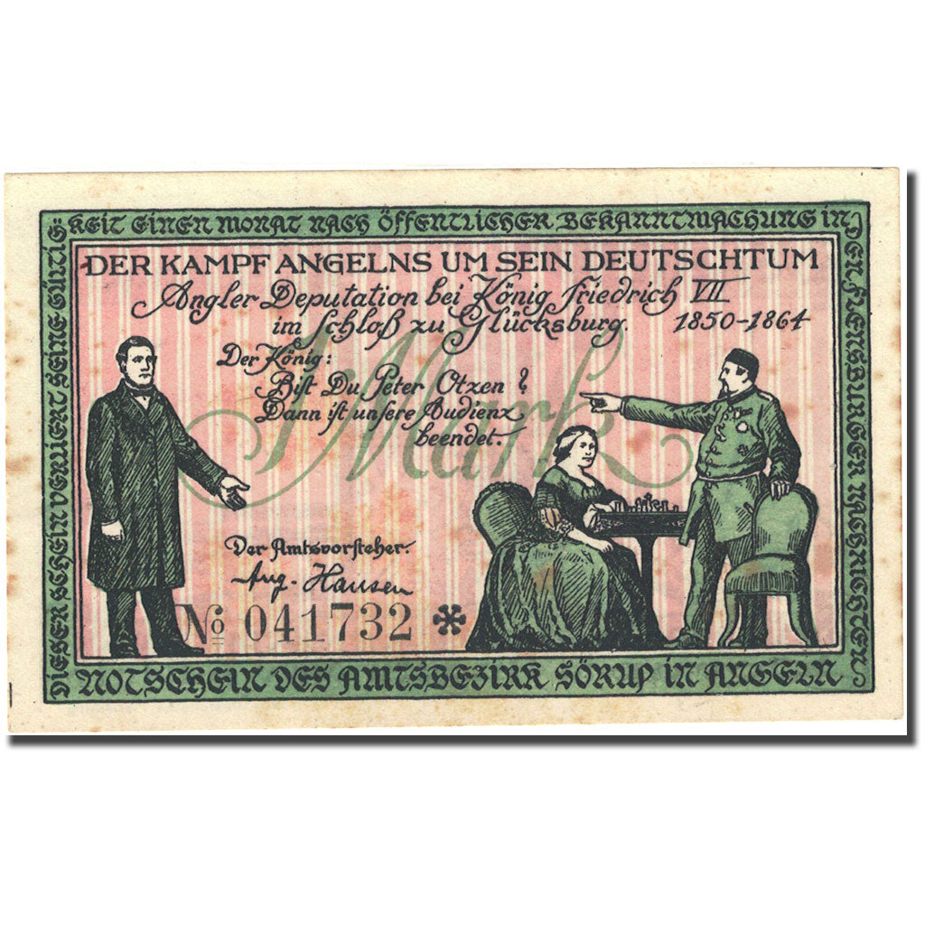 Banknote, Germany, Sörup, 1 Mark, personnage 1919-07-06 AU(55-58) Mehl 1231.2a