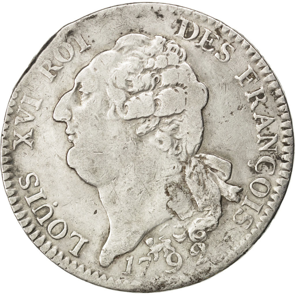 FRANCE, Écu de 6 livres françois, ECU, 6 Livres, 1792, Paris, KM #615.1, VF...