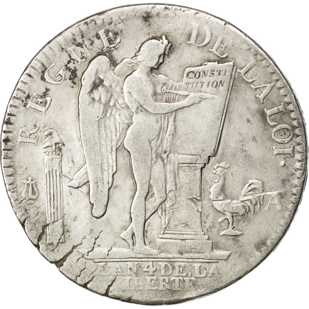 FRANCE, Écu de 6 livres françois, ECU, 6 Livres, 1792, Paris, KM #615.1, VF...