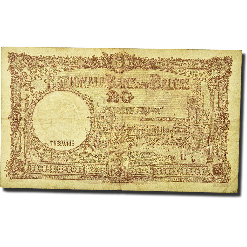 Banknote, Belgium, 20 Francs, 1940, 1945-04-13, KM:111, VF(20-25)