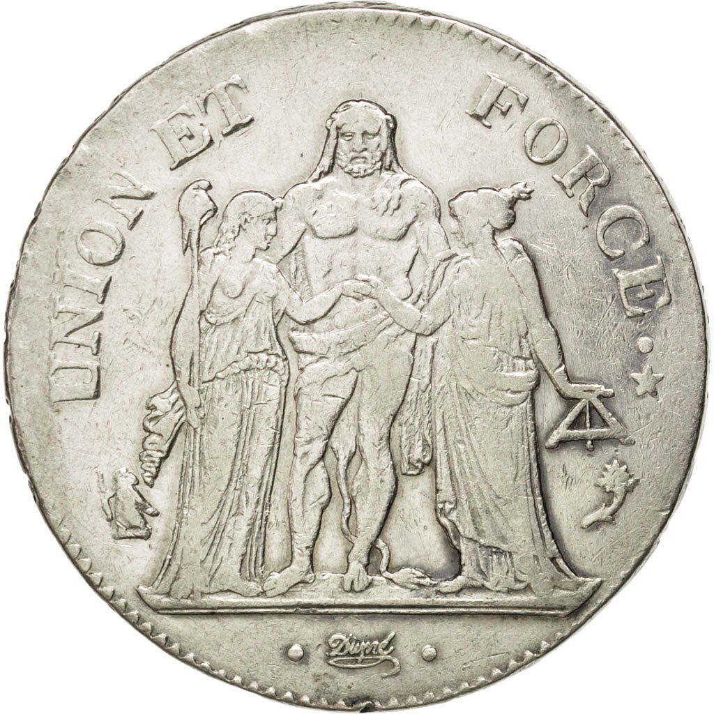 Directoire, 5 Francs Union et Force An 4 Paris, KM 639.1