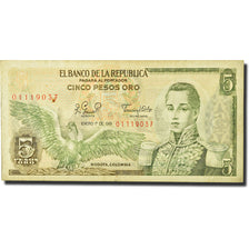 Geldschein, Kolumbien, 5 Pesos Oro, 1961-1964, 1981-01-01, KM:406f, SS
