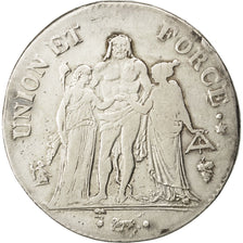FRANCE, Union et Force, 5 Francs, 1799, Perpignan, KM #639.8, EF(40-45),...