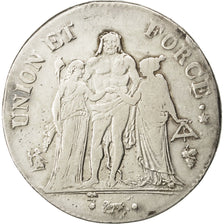 FRANCE, Union et Force, 5 Francs, 1799, Perpignan, KM #639.8, EF(40-45),...