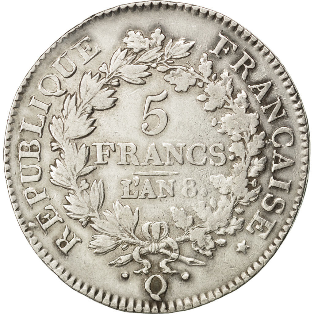 FRANCE, Union et Force, 5 Francs, 1799, Perpignan, KM #639.8, EF(40-45),...