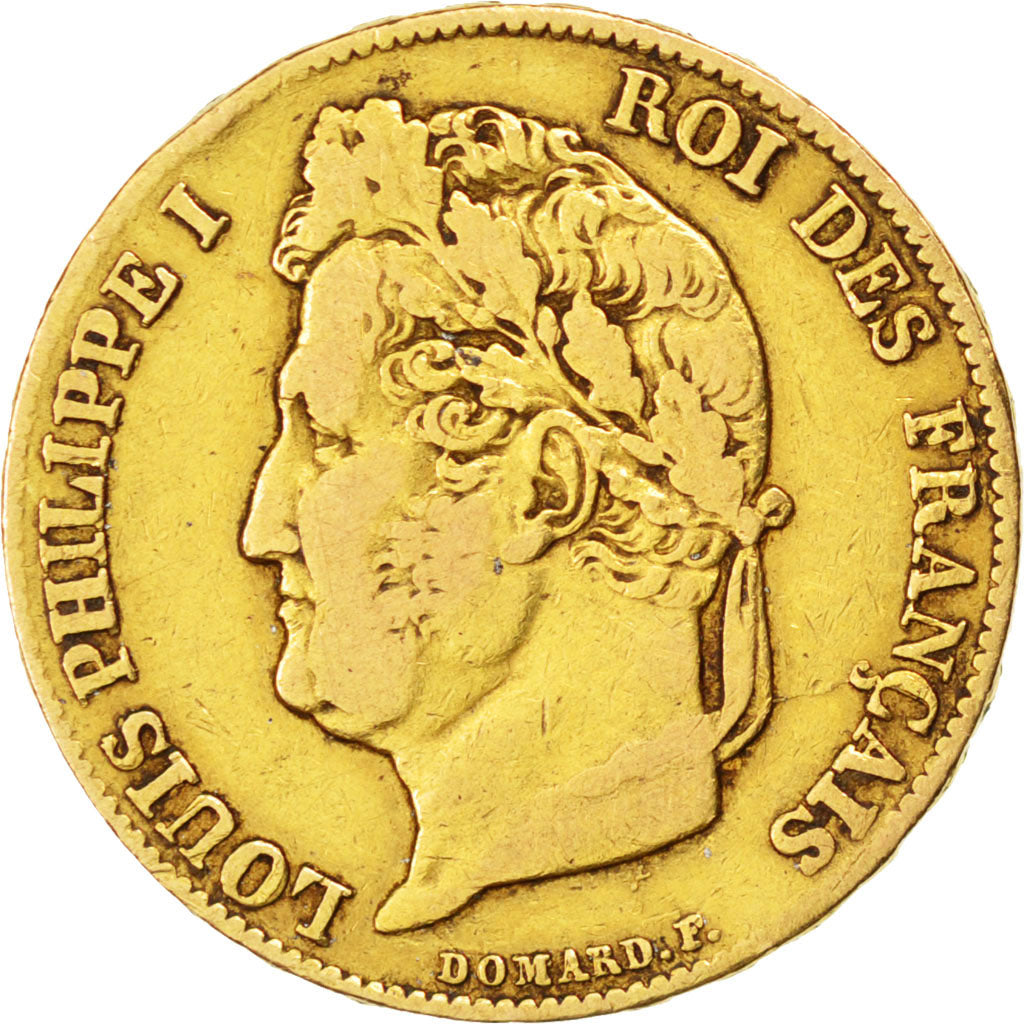 FRANCE, Louis-Philippe, 20 Francs, 1839, Paris, KM #750.1, VF(20-25), Gold,...