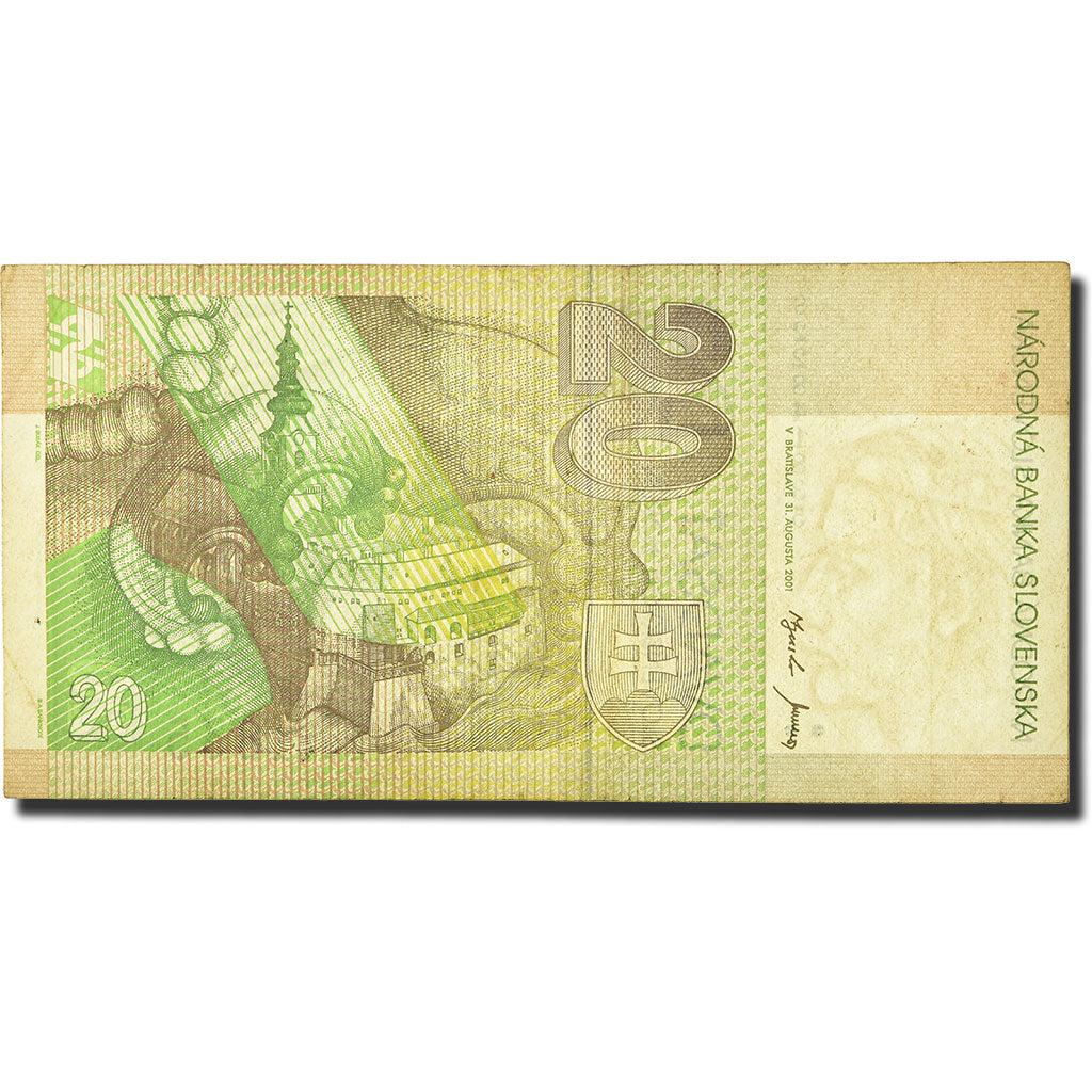 Geldschein, Slowakei, 20 Korun, 2001, 2001-08-31, KM:20c, SS