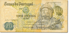 Nota, Portugal, 20 Escudos, 1968-1971, 1971-07-27, KM:173, VF(20-25)