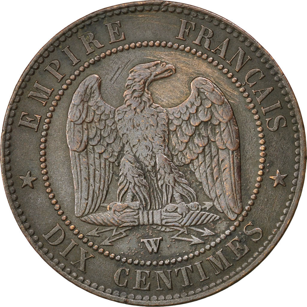 FRANCE, Napoléon III, 10 Centimes, 1853, Lille, KM #771.7, EF(40-45), Bronze, G.