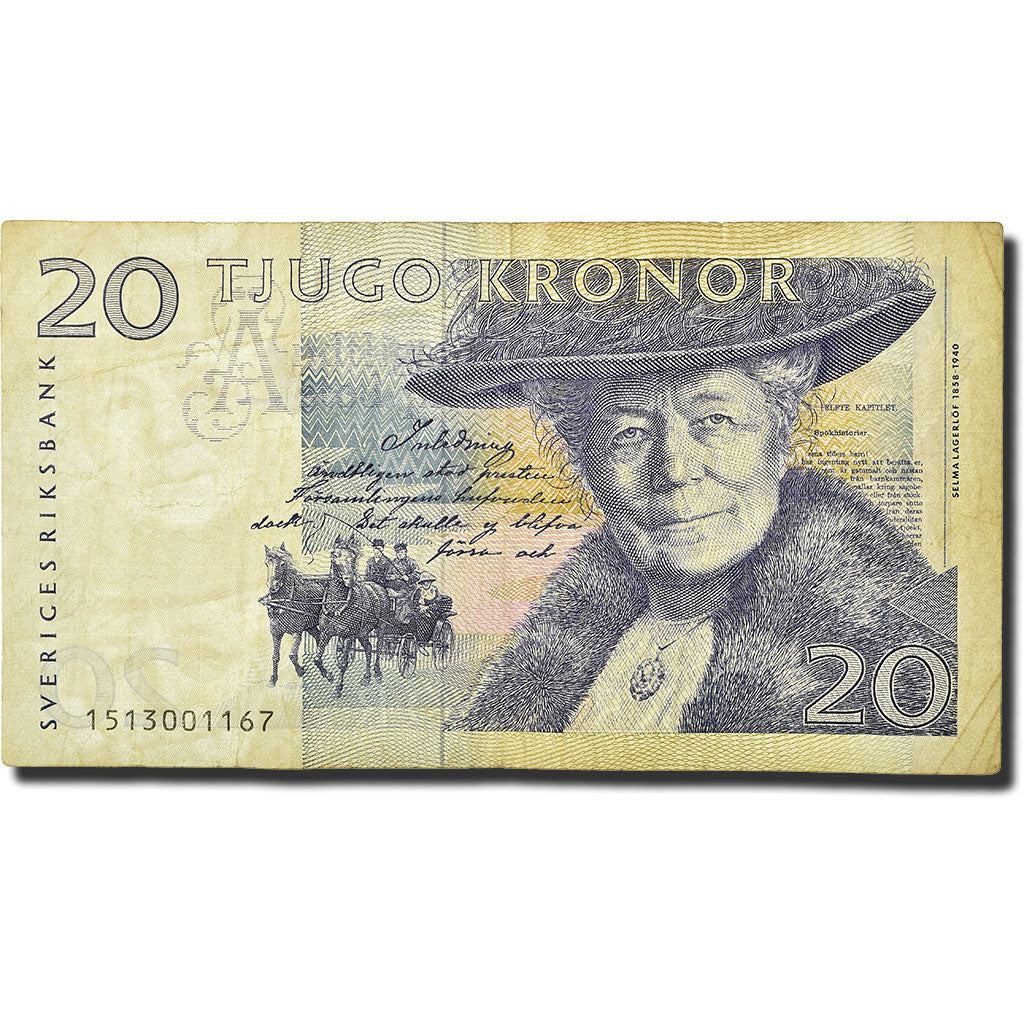 Banknote, Sweden, 20 Kronor, 1997, 1997-2007, KM:63a, VF(30-35)