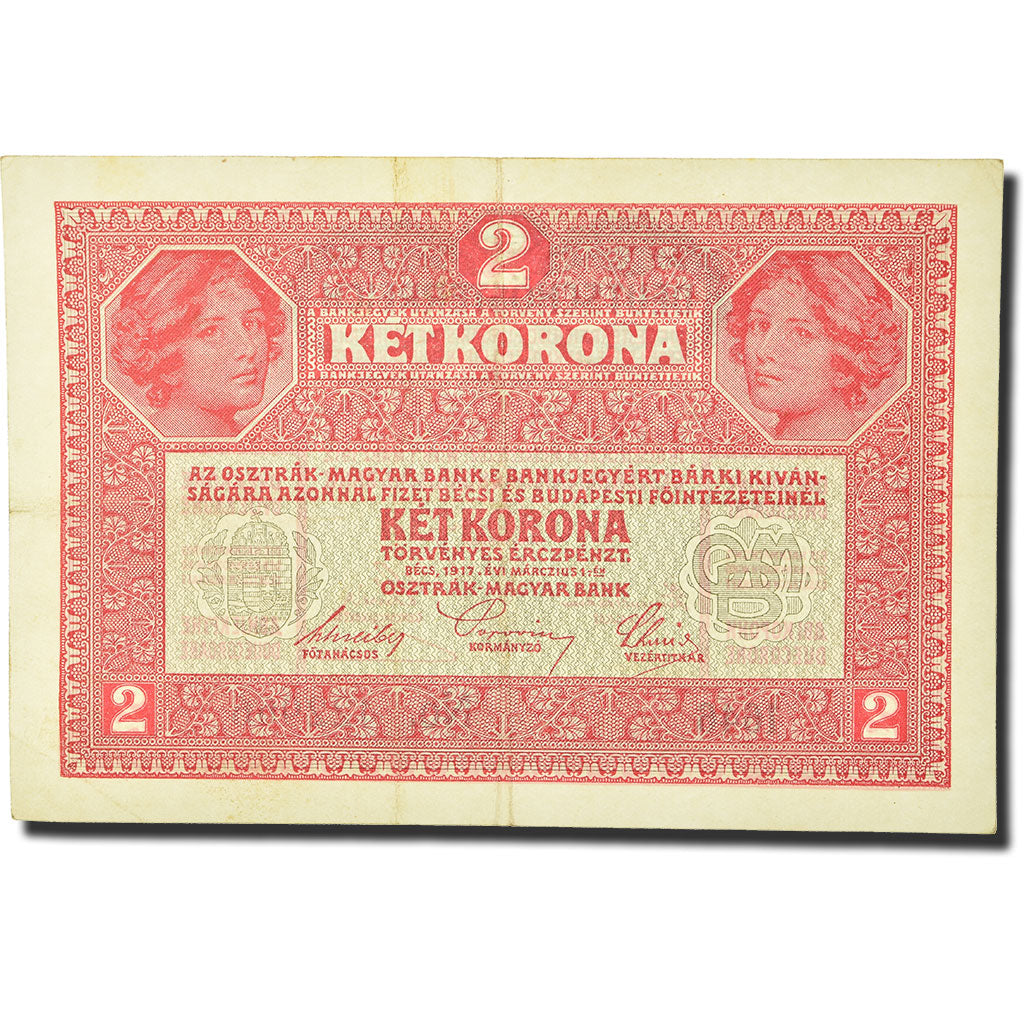 Nota, Áustria, 2 Kronen, 1916-1918, 1917-03-01, KM:21, EF(40-45)
