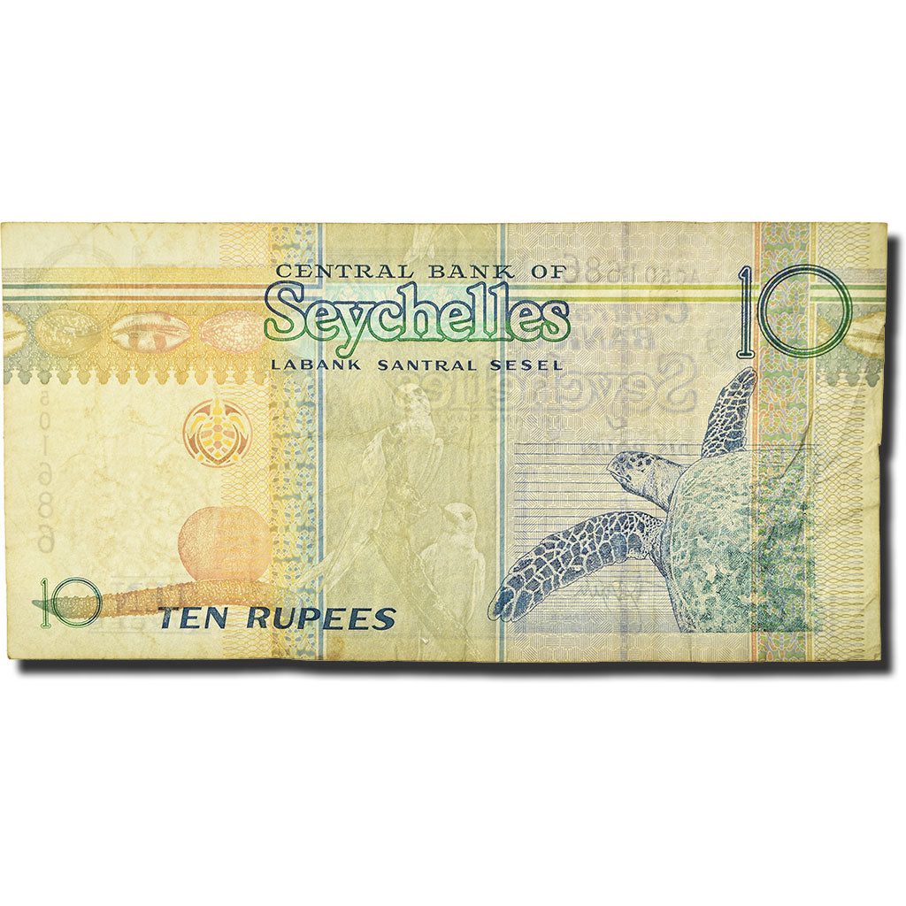 Banknote, Seychelles, 10 Rupees, 1998, 1998-2010, KM:36a, VF(20-25)