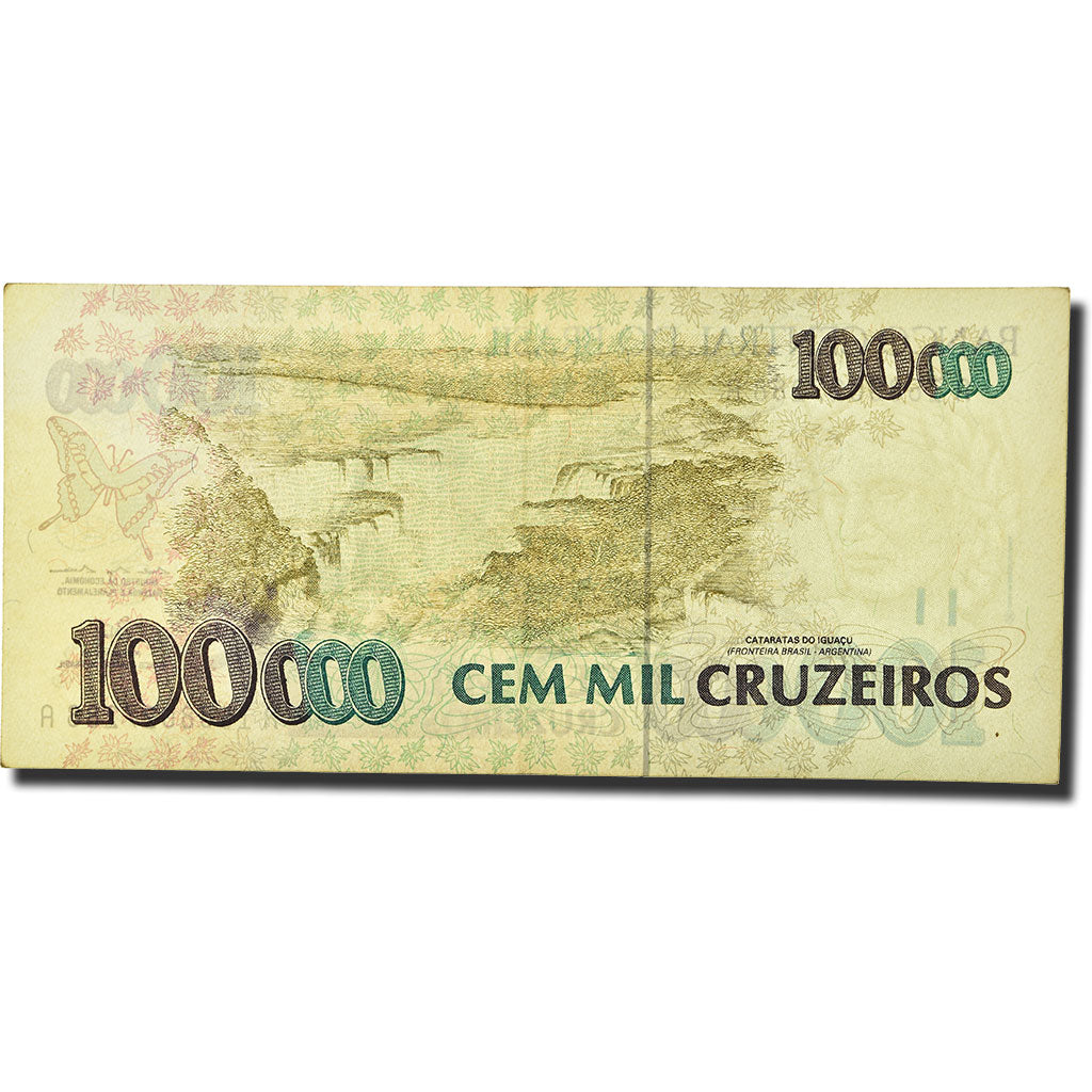 Billete, 100,000 Cruzeiros, 1990-1993, Brasil, Undated (1992-1993), KM:235a, MBC