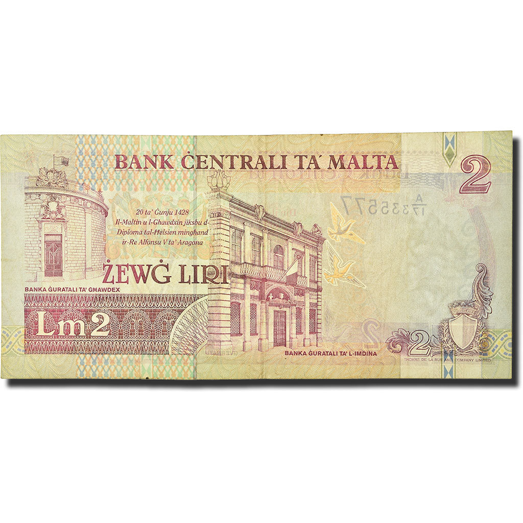 Banknote, Malta, 2 Liri, 1994, 1994, KM:45c, EF(40-45)