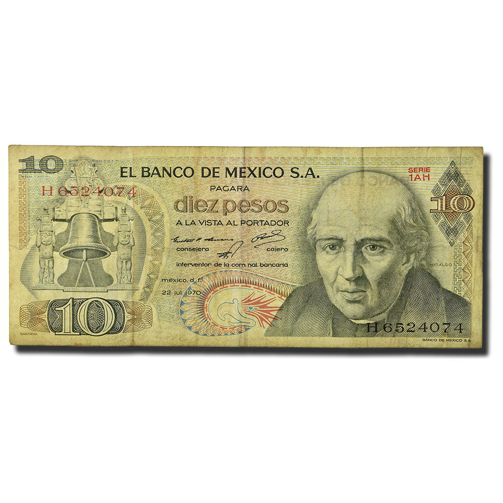 Billete, 10 Pesos, 1969-1974, México, 1970-07-22, KM:63c, BC
