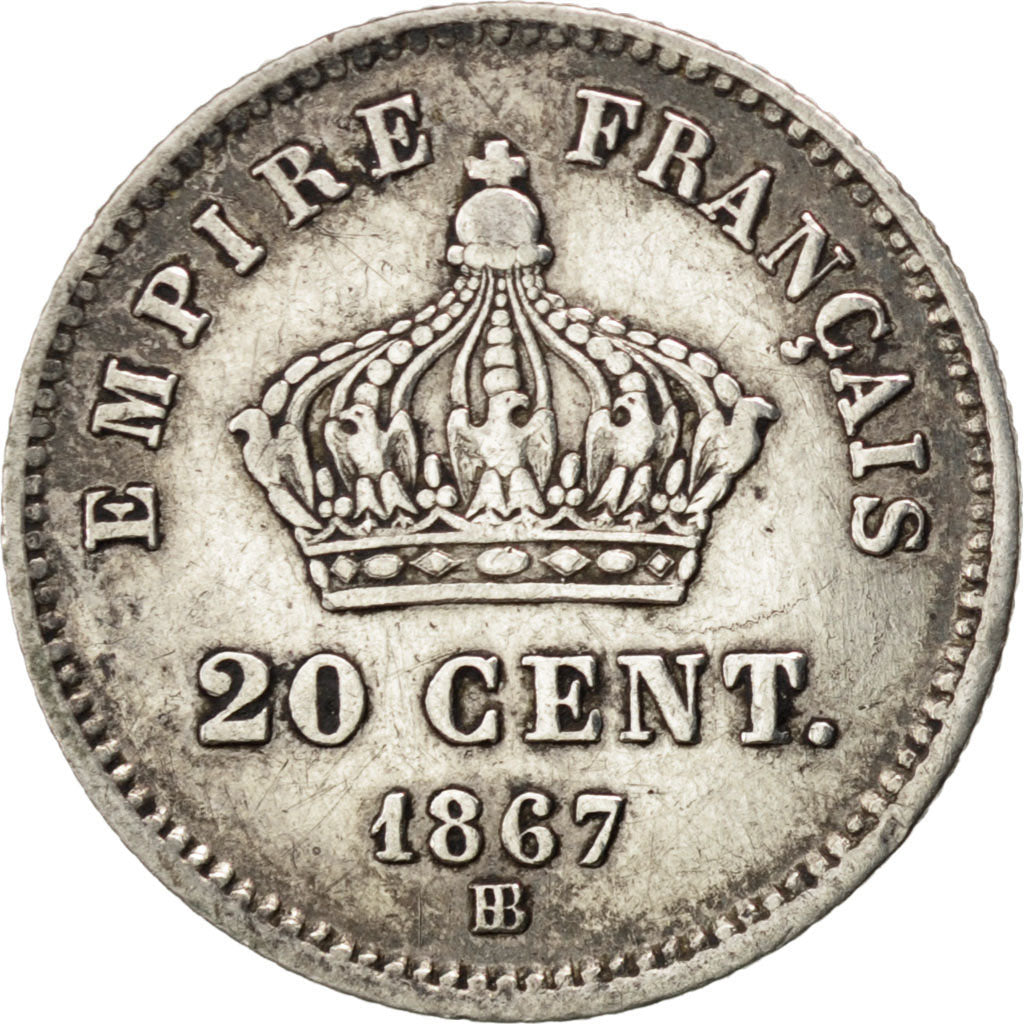 Coin, France, Napoleon III, Napoléon III, 20 Centimes, 1867, Strasbourg