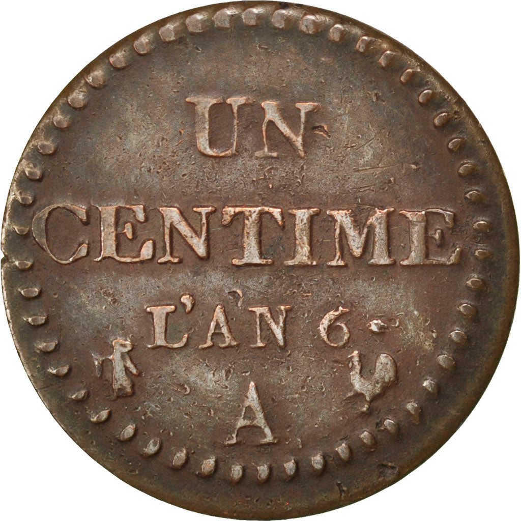 FRANCE, Dupré, Centime, 1797, Paris, KM #646, EF(40-45), Bronze, 18, Gadoury #76