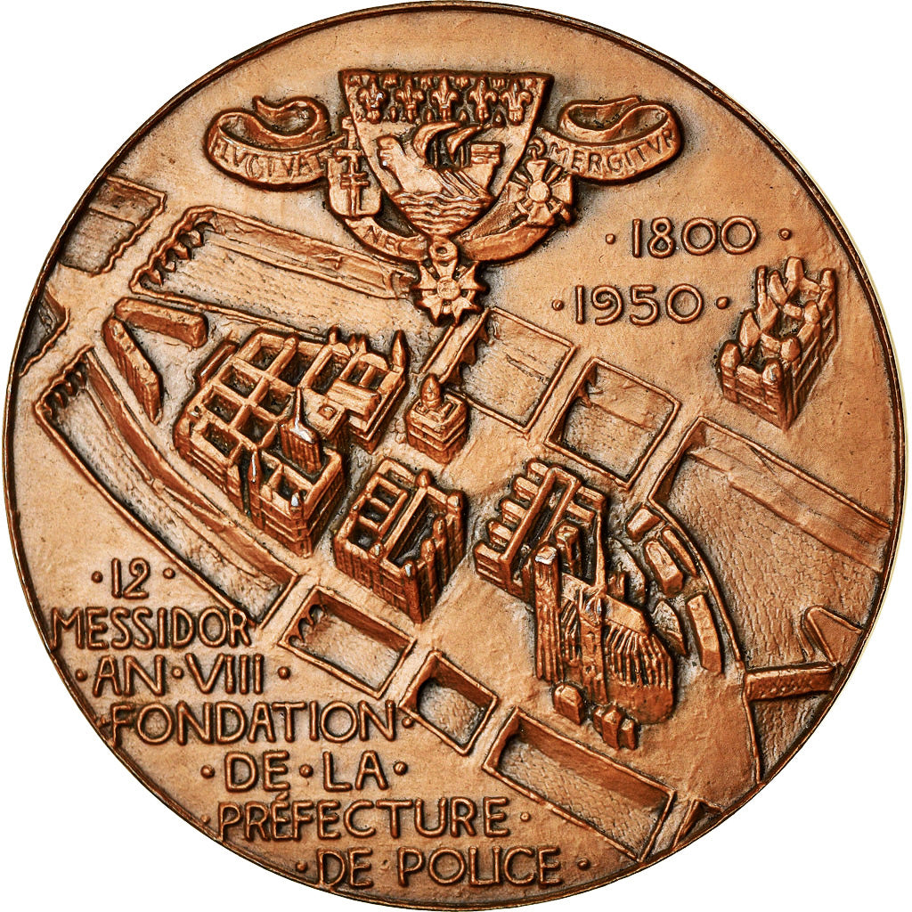France, Medal, Préfecture de Police, Paris, 1950, Dropsy, AU(55-58), Bronze