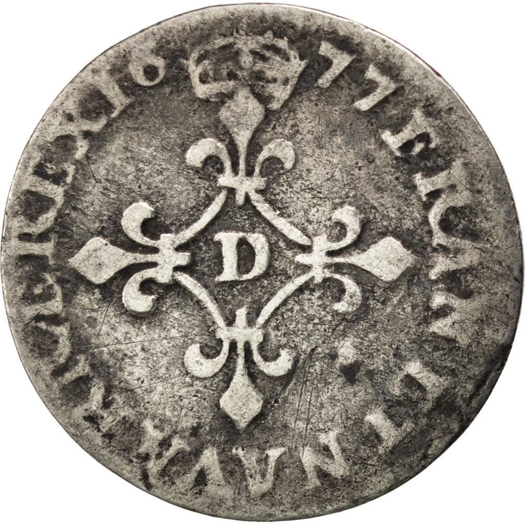 FRANCE, 4 Sols dits « des Traitants », 4 Sols, 1677, Lyon, KM #23...