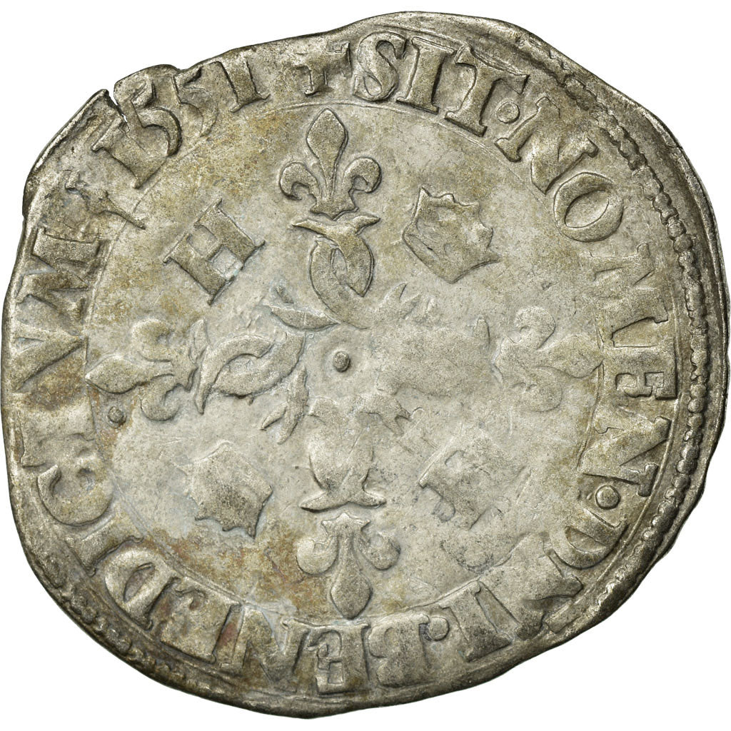 Moneta, Francia, Douzain, 1551, Saint Lô, BB, Biglione, Sombart:4380