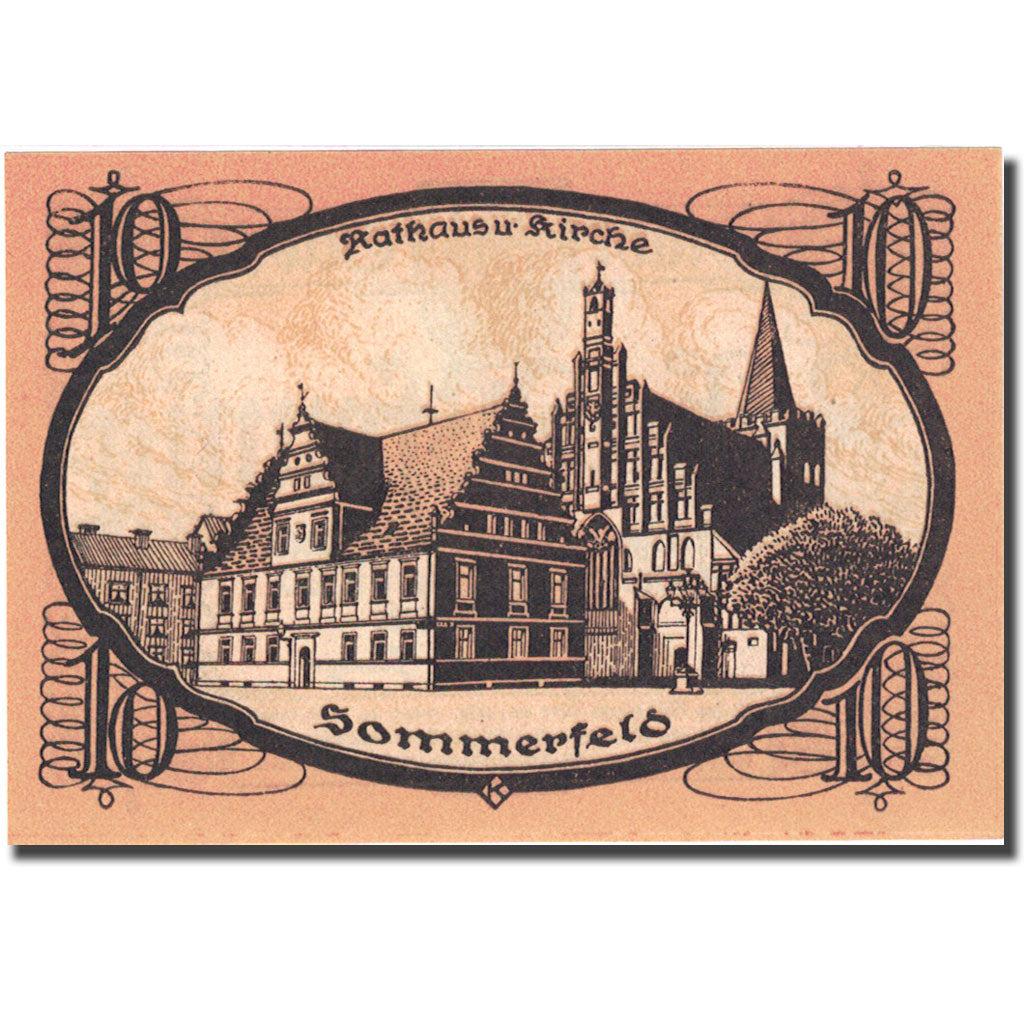 Banknote, Germany, Sommerfeld, 10 Pfennig, mairie 1920-04-01 UNC(63) Mehl 585.6
